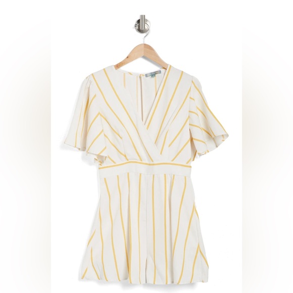 SOLD ** Twill Stripe Surplice Romper by GOOD LUCK GEM - Picture 3 of 3